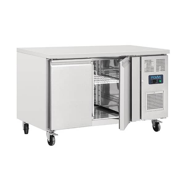 Polar G377-A U-Series Double Door Counter Fridge – 228L, S/S, Forced Air - Image 3