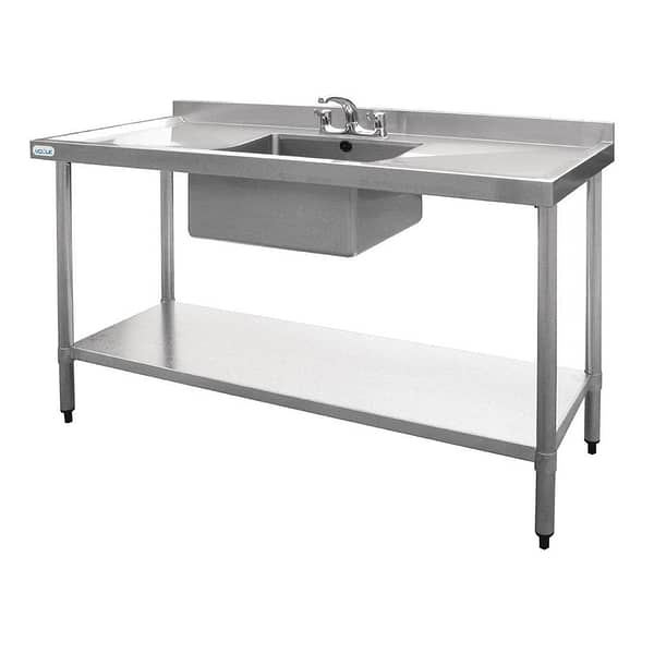 Vogue Single Bowl Sink Double Drainer - 1500mm x 700mm (90mm Drain)