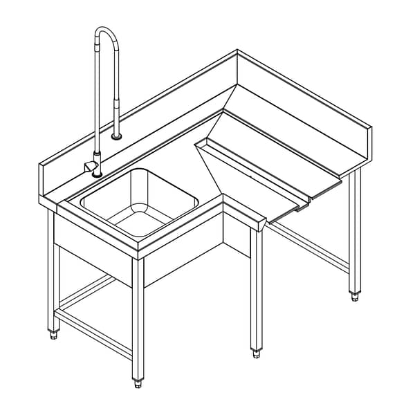 Fagor Pre-Rinsing Sink Bench w/ Introductor of Baskets MCFD-1000I - Image 2