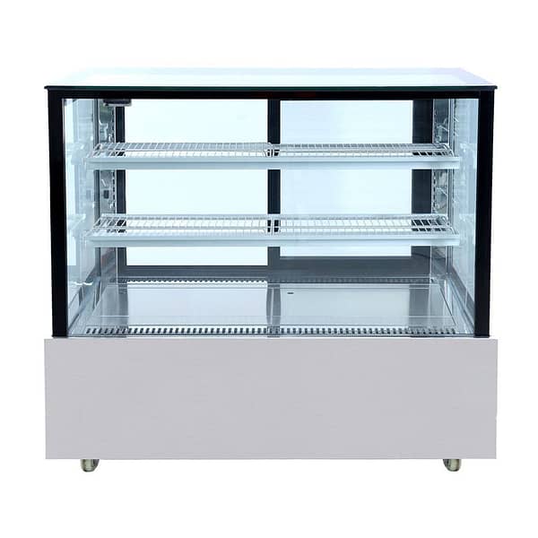 SSU120-2XB Black Trim Square Glass Cake Display 2 Shelves 1200X700X1100 - Image 3