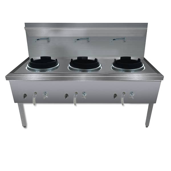 Gasmax WW-3L triple LPG wok burner with stainless steel deck