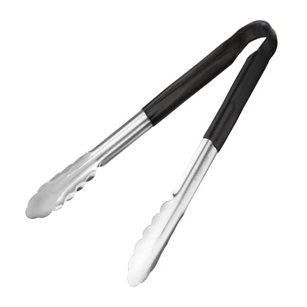 Hygiplas Colour Coded Serving Tong Black - 300mm