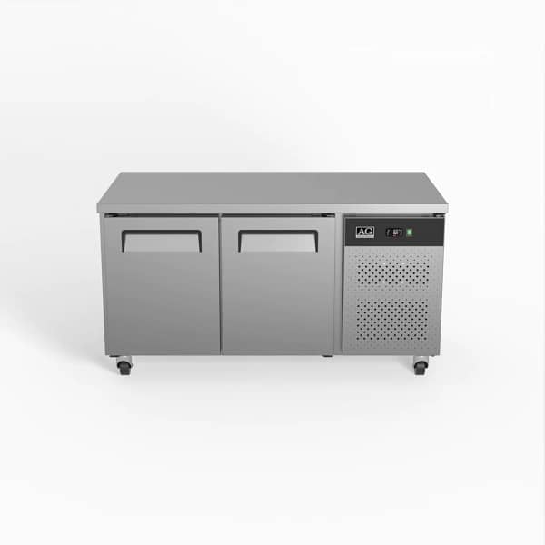 AG PAX2100TN 390L Two Door Stainless Worktop Fridge – 800mm Deep with Digital Temperature Control & 43°C Ambient Rating