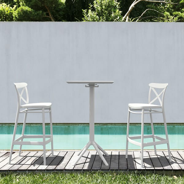Furnlink Sky Folding BAR Table 60 Square - Olive Green - Image 3