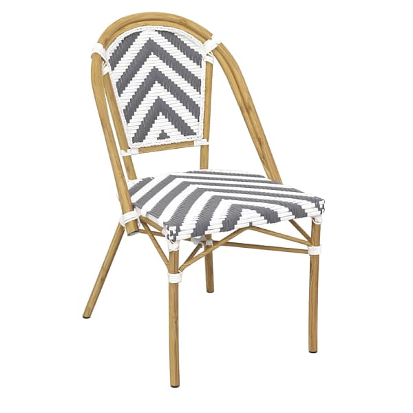Eiffel Chair with Dark Grey/White Chevron - Elegance and Durability Combined