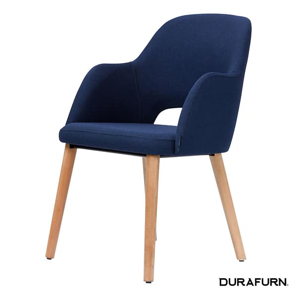 Navy Furnlink Durafurn Sorbet Chair with Trojan Oak Legs - Premium Comfort