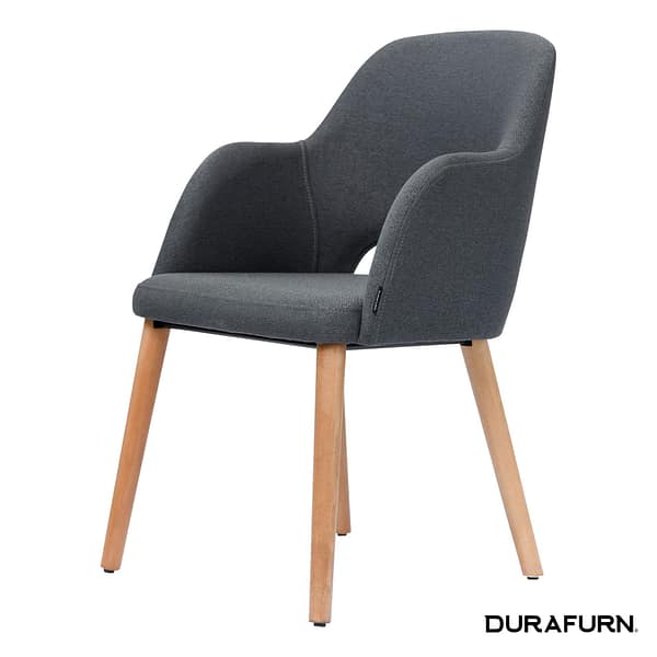 Anthracite Furnlink Durafurn Sorbet Chair - Trojan Oak Legs