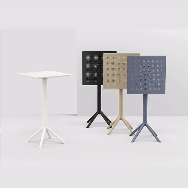 Furnlink Sky Folding BAR Table 60 Square - Olive Green - Image 2