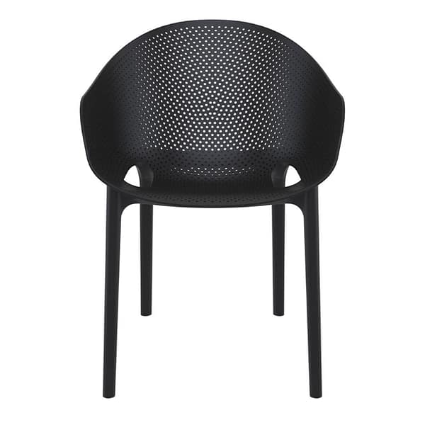 Furnlink Siesta Exclusive Sky Pro Chair in Elegant Black | UV Stabilised Polypropylene | Commercial - Image 3