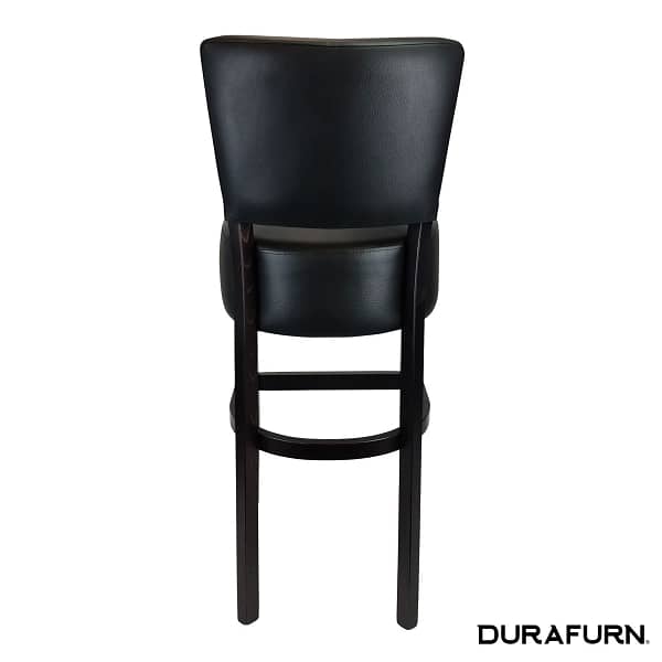 Memphis Club Barstool - Black Dolaro Vinyl Seat and Backrest - Natural Frame - Image 3