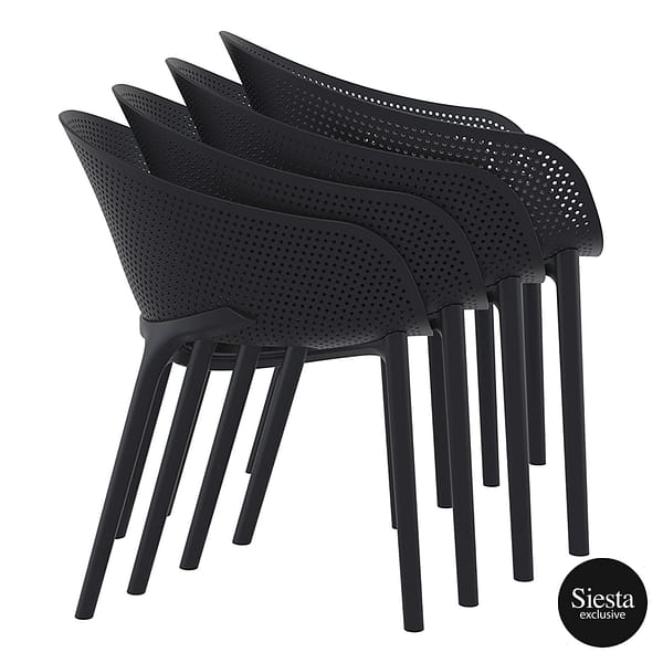 Sky Pro Chair - Anthracite ProPoly Stackable Chair - All-Weather Resistant - Image 4