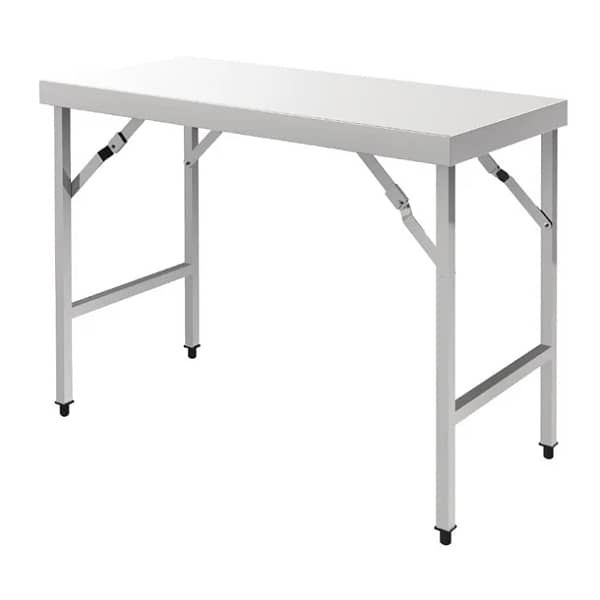Vogue Folding Table St/St - 1200x600x900mm 47 1/4x 23 1/2 x 35 1/2" - Image 2