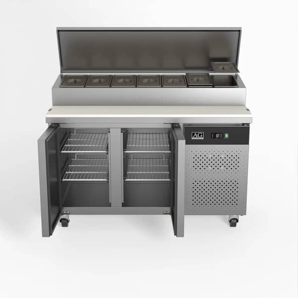 AG SH2000-700 2 Door Saladette Fridge – 7x GN 1/3 Tray + Cutting Bench - Image 6