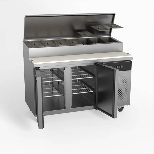AG SH2000-700 2 Door Saladette Fridge – 7x GN 1/3 Tray + Cutting Bench - Image 2