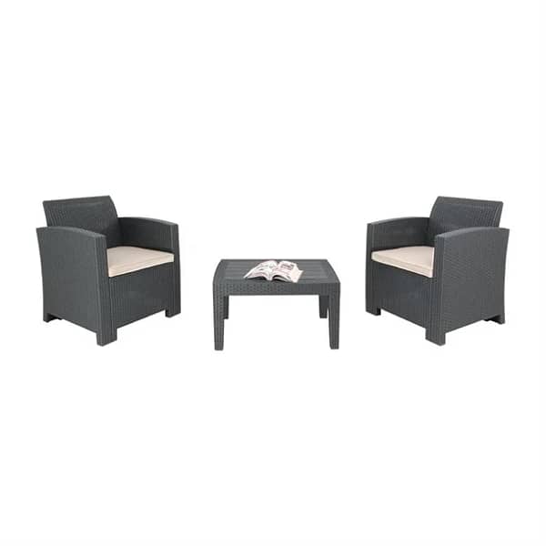 Bolero DR309 Armchair & Table Set – Grey, Outdoor Use