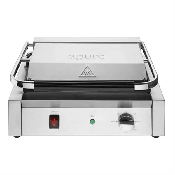 Apuro CU602-A Bistro Ribbed Contact Grill – Large 2.2kW Commercial