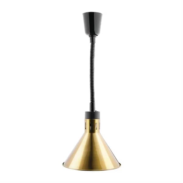 Apuro DY465-A Retractable Conical Gold Heat Shade – 250W Commercial Food Warmer