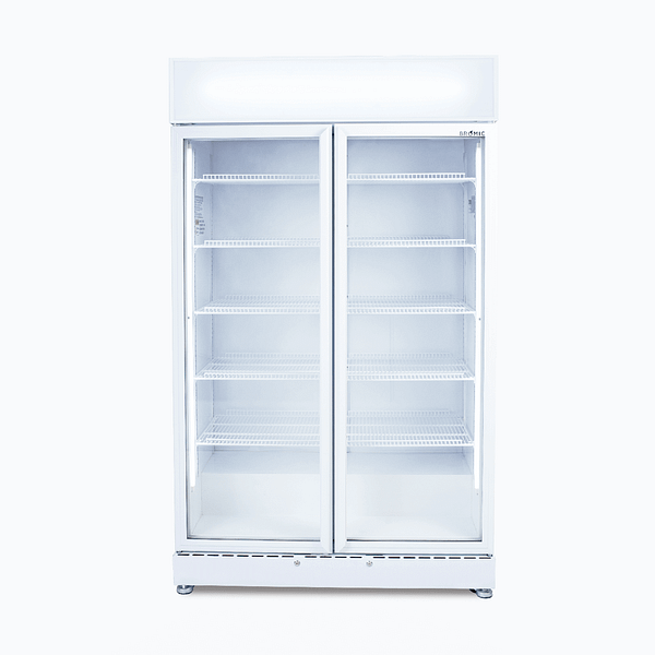 Bromic GM0900LWECO Upright Display Fridge – 885L, 2 Doors, Flat Glass, White - Image 3