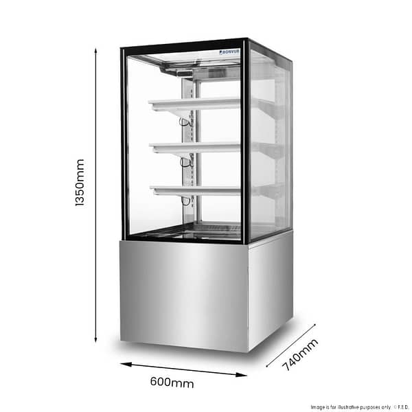 Bonvue SF820V Cake Display Fridge – 370L, 600mm Wide | ITO Glass - Image 4