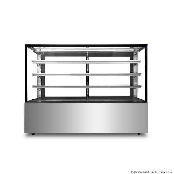 Bonvue SF860V Cake Display Fridge – 1800mm Wide, 1120L Capacity, Curved ITO Glass, LED Display