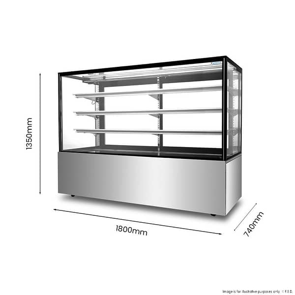 Bonvue SF860V Cake Display – 1120L, 1800mm Wide | LED + ITO Glass - Image 6