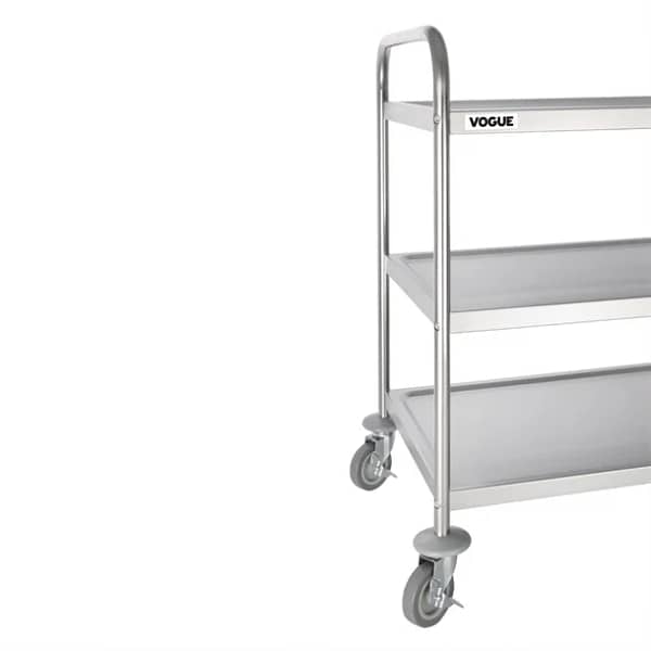 Vogue F995 3 Tier Clearing Trolley – Large Stainless Steel, 128kg Capacity - Image 4
