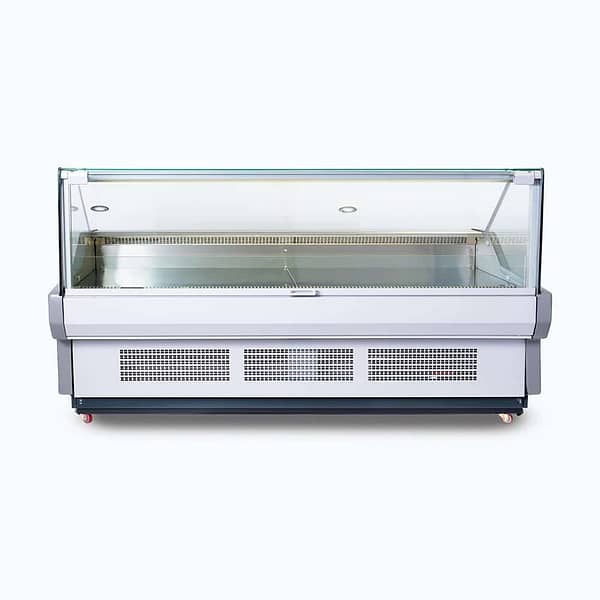 Bromic DD2500SG-NR 2580mm Square Glass Deli Display with Rear Storage – Ideal for Supermarkets & Food Retail