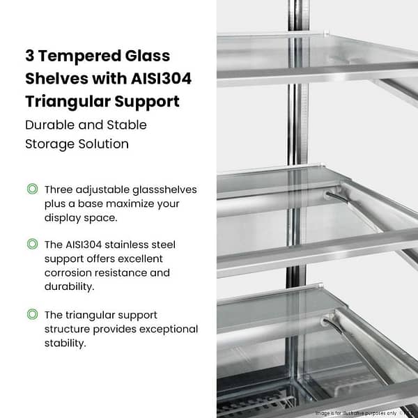Bonvue SF840V Cake Display Fridge – 740L, 1200mm Wide | 4-Star GEMS - Image 9