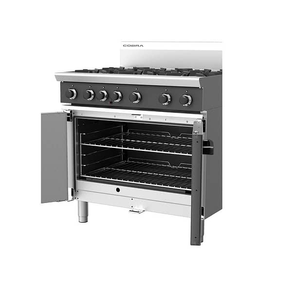 Cobra CR9D – 6 Open Burners with 2/1 GN Static Oven | Professional Cooking Range - Image 2