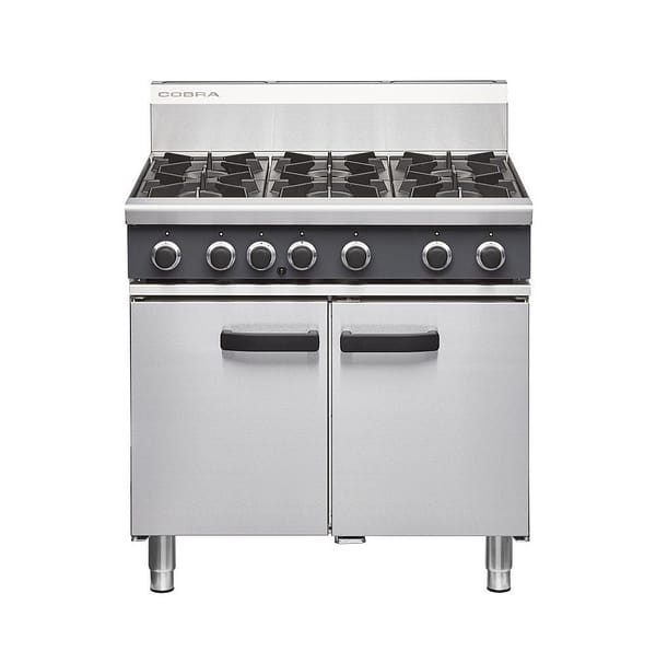Cobra CR9D – 6 Open Burners with 2/1 GN Static Oven | Professional Cooking Range