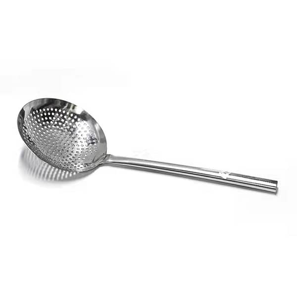 Kitchen Knock Perforated Skimmer - 180mm Stainless Steel, Long Handle