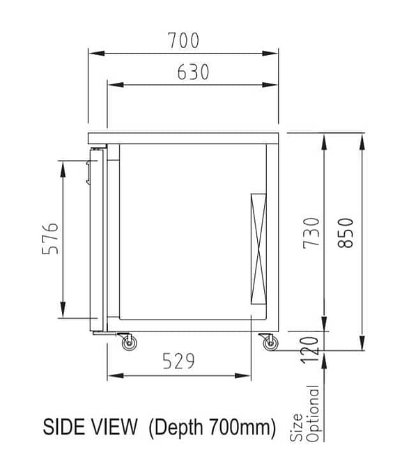 Turbo Air KSR12-2 Salad Side Prep Table Buffet – 2 Door Commercial Fridge (309L) - Image 2