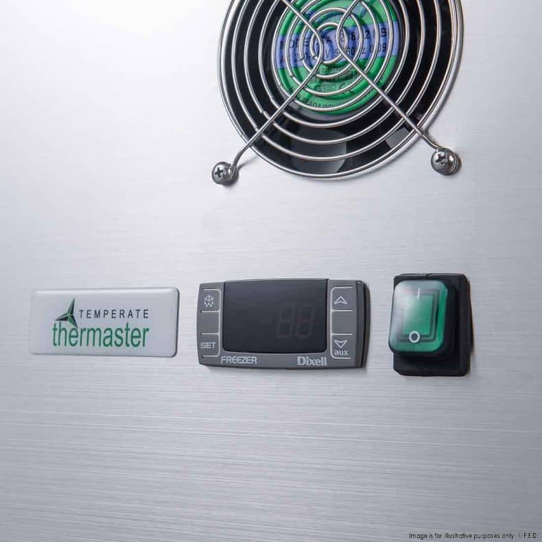 FED-X XSS8C20S3V Three Door Sandwich Prep Fridge – 580L, GN-Compatible, Fan-Forced - Image 5