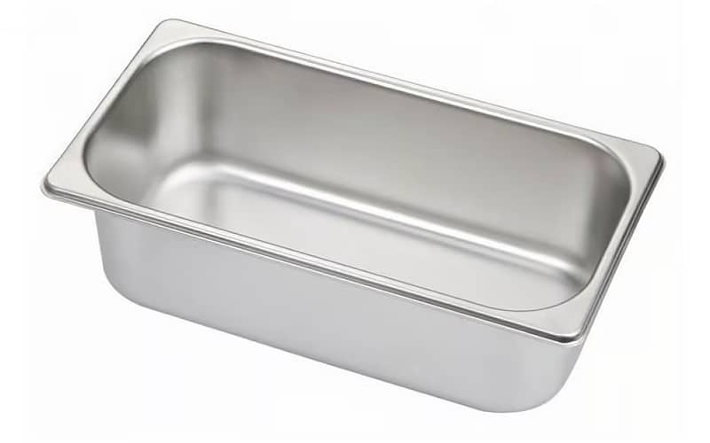 Kitchen Knock Stainless Steel GN Pan 1/3 – 100mm Deep, Pack of 6