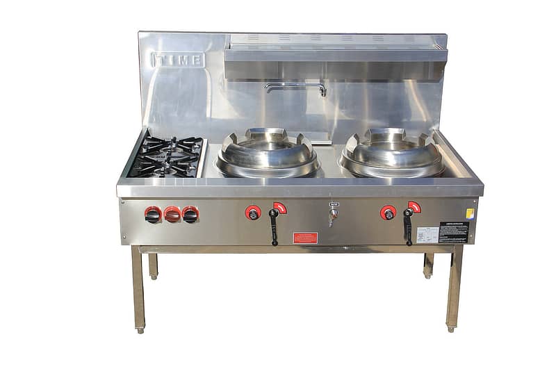 Time Commercial Gas Double wok with Two Burner Cooktop CWS-T2B2 - Image 3