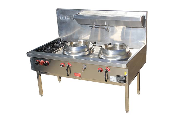 Time Commercial Gas Double wok with Two Burner Cooktop CWS-T2B2 - Image 2