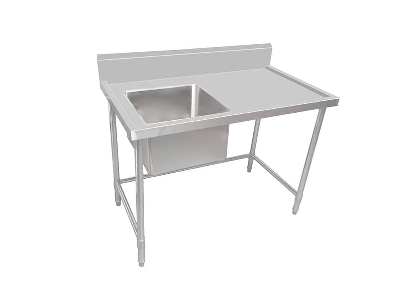 Kitchen Knock 900x700mm Stainless Steel Single Sink Bench - Left