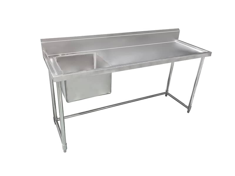 Kitchen Knock Full Stainless Steel Double Sink Bench – 1800x600mm