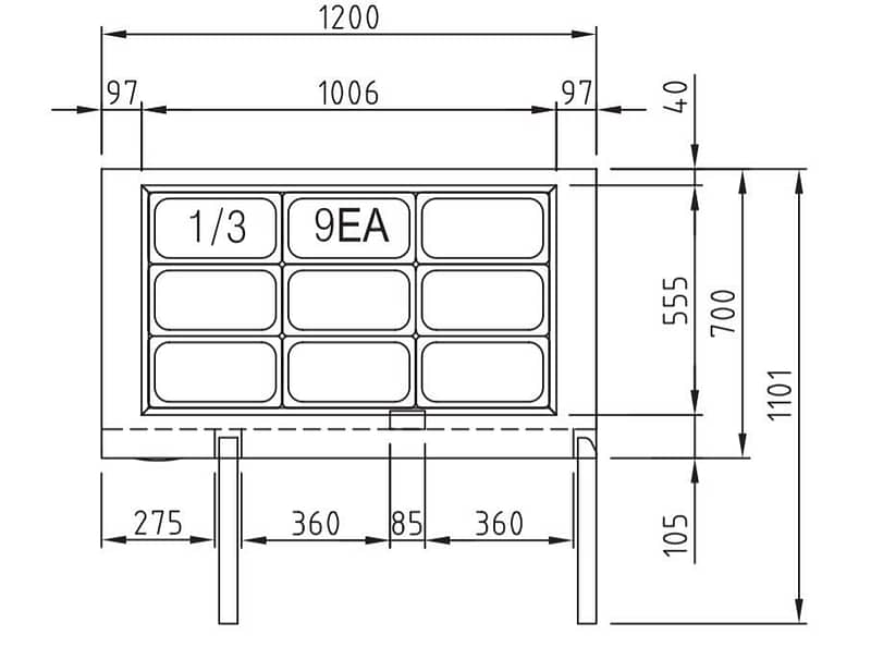 Turbo Air KSR12-2 Salad Side Prep Table Buffet – 2 Door Commercial Fridge (309L) - Image 3
