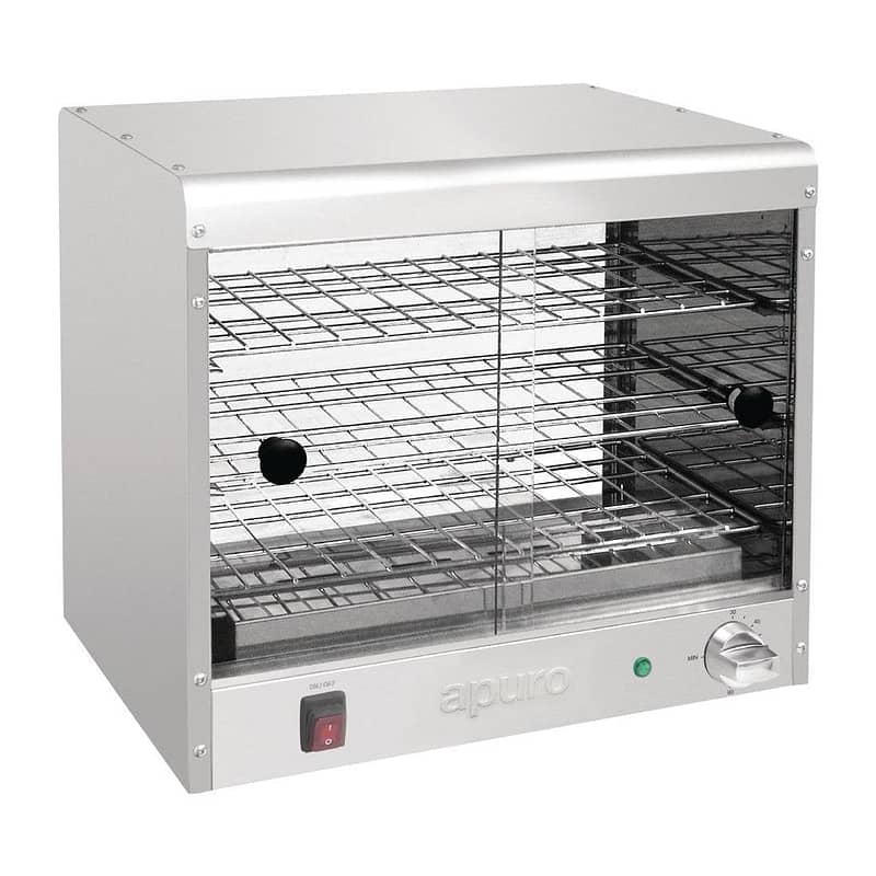 Apuro Pie Warmer – Holds 30 Pies, Commercial Countertop Display (DC858-A)