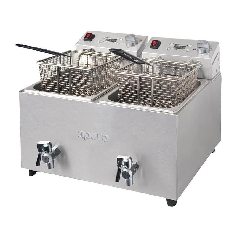 Apuro Double Fryer with Timer - 2x8Ltr - 2.9kW - Image 2