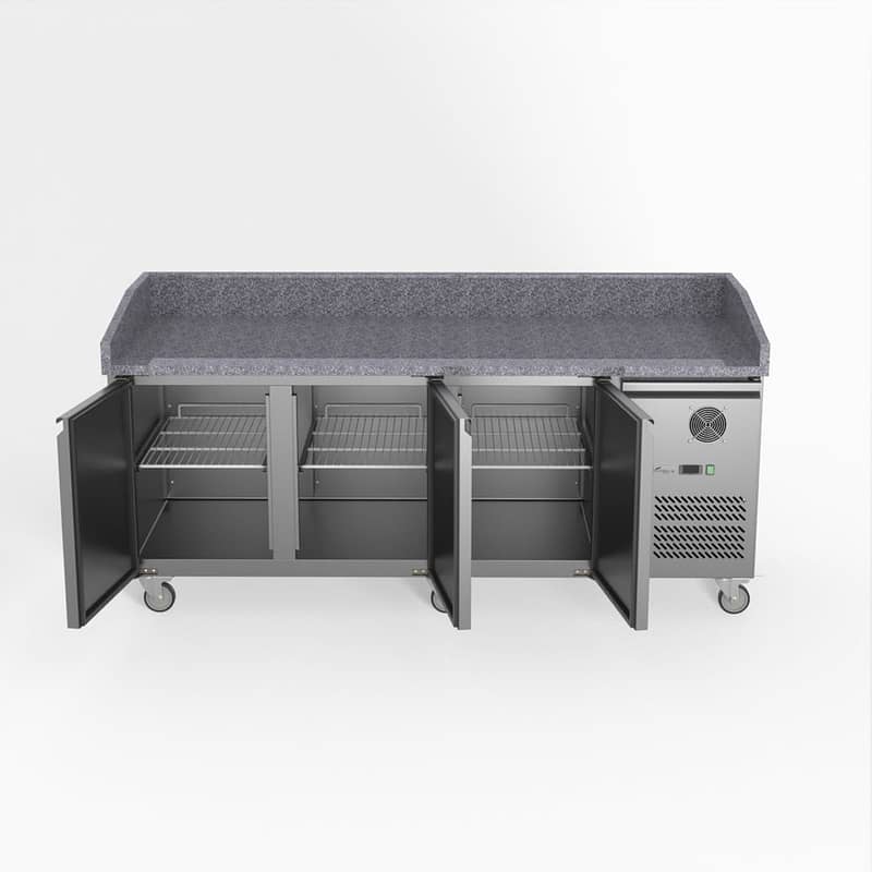 FED-X XPZ3600TN Three Door Saladette Fridge – 580L, Fan-FORCED, On Castors - Image 2