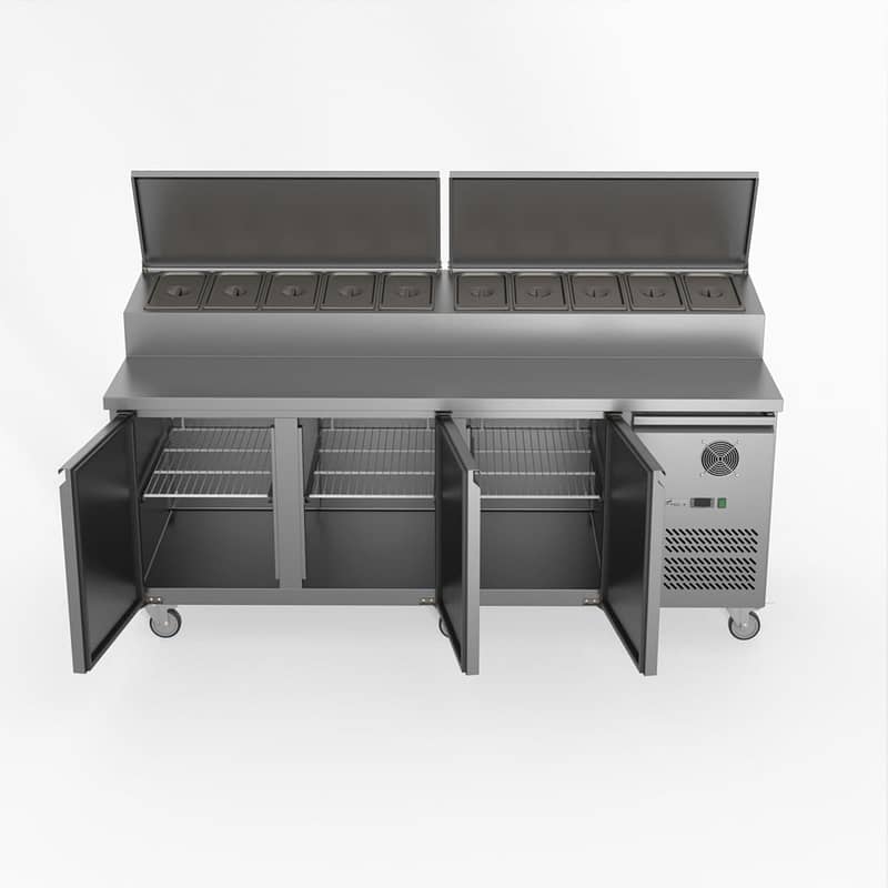 FED-X XSS8C20S3V Three Door Sandwich Prep Fridge – 580L, GN-Compatible, Fan-Forced - Image 2