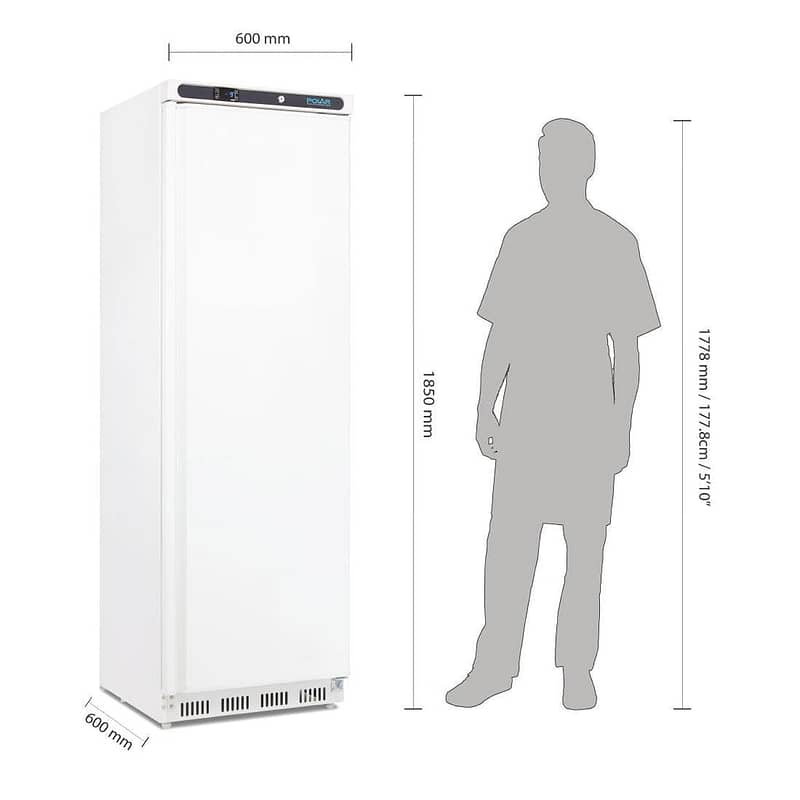 Polar C-Series 365L Upright Freezer | White Commercial Unit - Image 3
