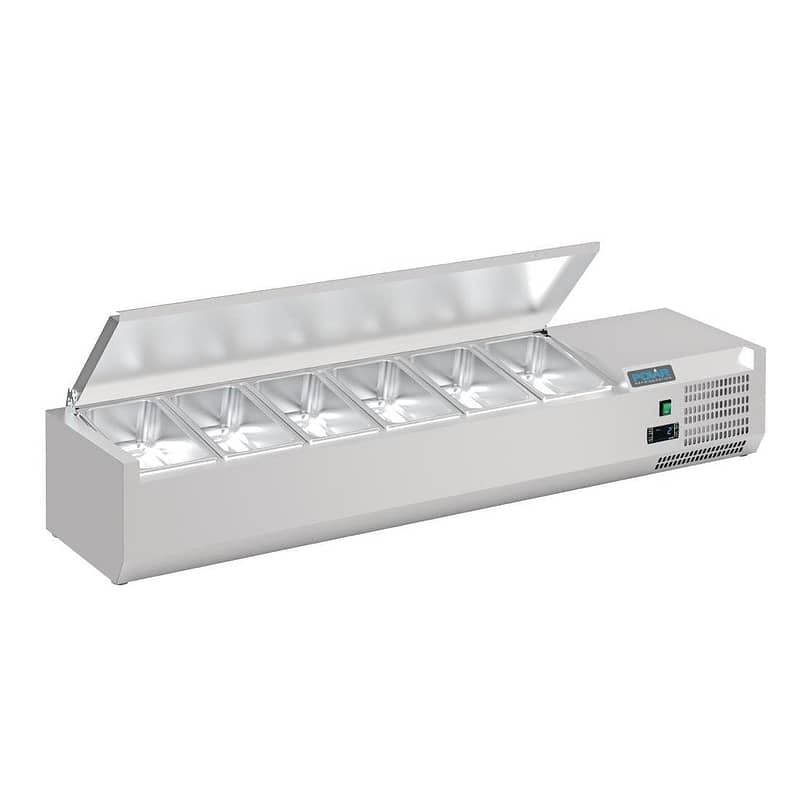 Polar G-Series Countertop Prep Fridge with Lid 6x 1/4GN with Hard Stainless Lid - Image 3
