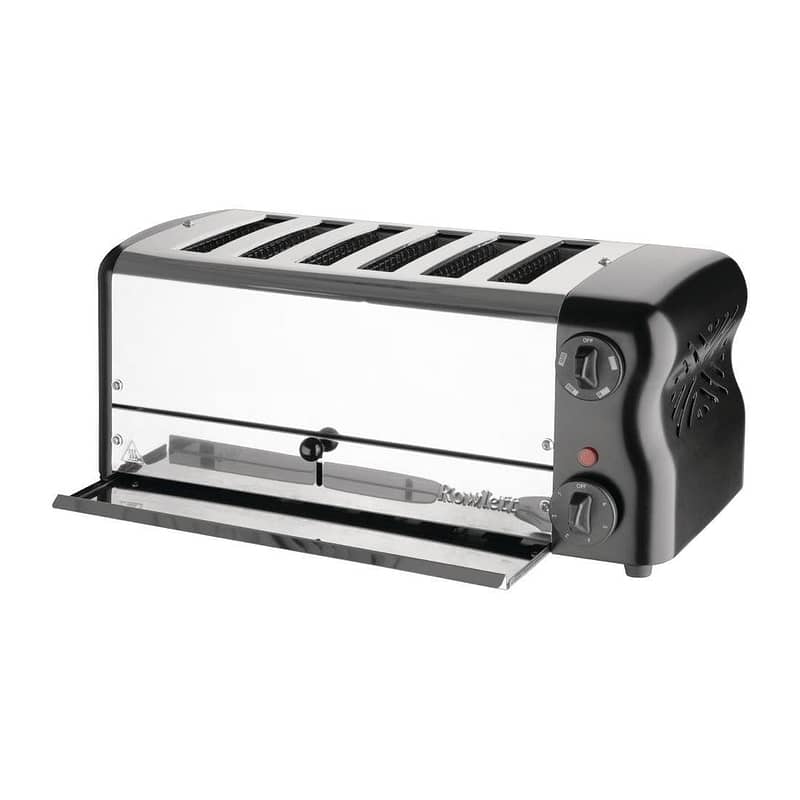 Rowlett Esprit 6 Slot Toaster Jet Black with Elements & Sandwich Cage - Image 2