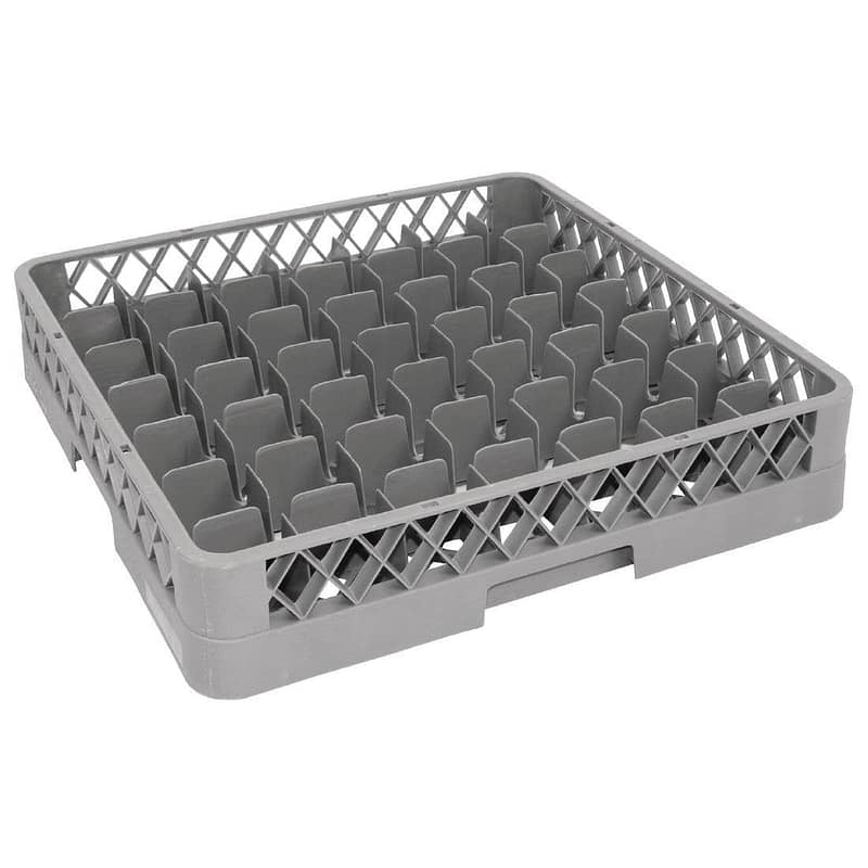 Vogue Glass Dishwasher Rack Grey - 100x500x500mm (49 Compartments) - Image 2