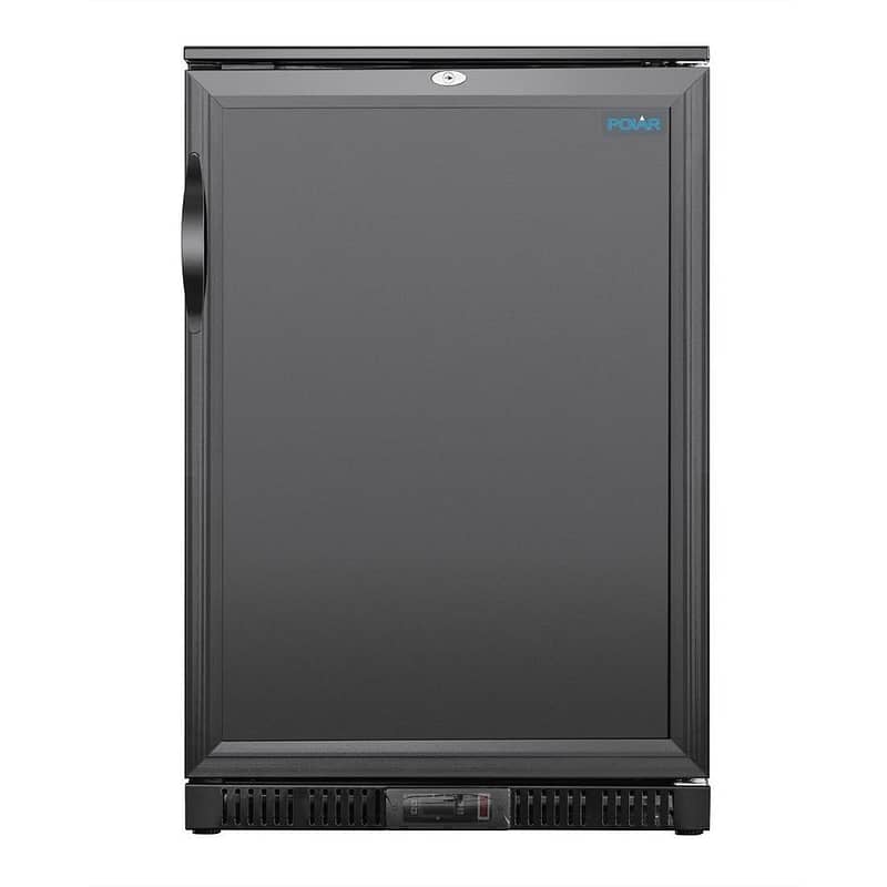 Polar G-Series Back Bar Cooler with Single Solid Hinged Door Black - 850mm - Image 2