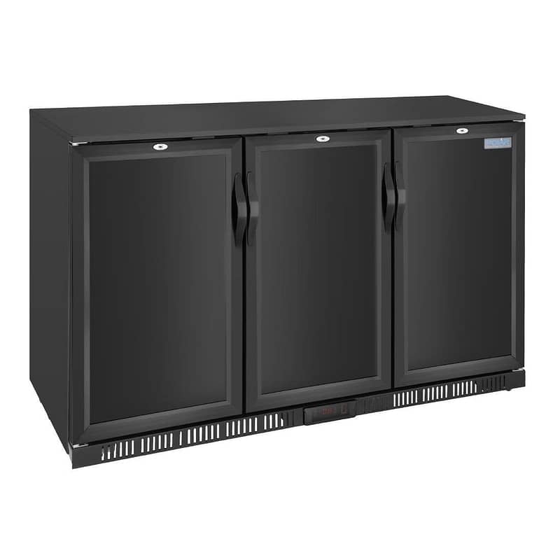 Polar G-Series Back Bar Cooler with Triple Solid Hinged Doors Black - 850mm - Image 3