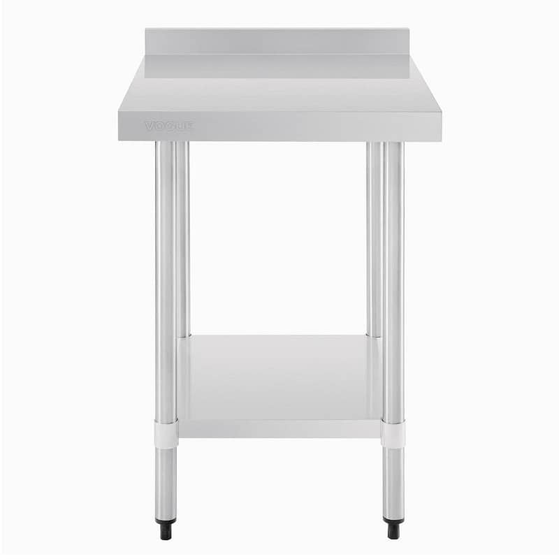 Vogue Table with Upstand St/St - 600x700x900mm 23 1/2x27 1/2x35 1/2" - Image 2